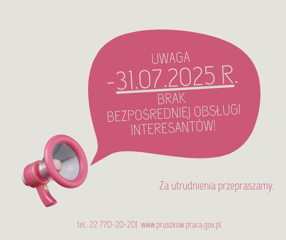 Zdjęcie artykułu 31.07.2025 r. - brak bezpośredniej obsługi interesantów w Urzędzie
