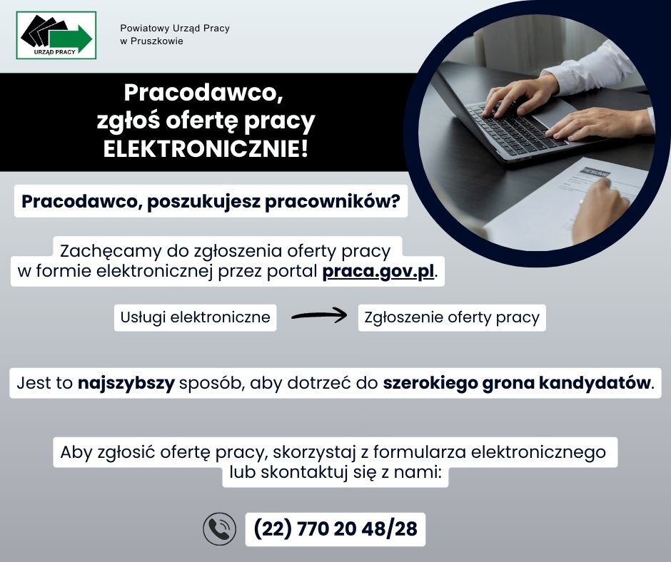 Obrazek dla: Pracodawco, zgłoś ofertę pracy ELEKTRONICZNIE!